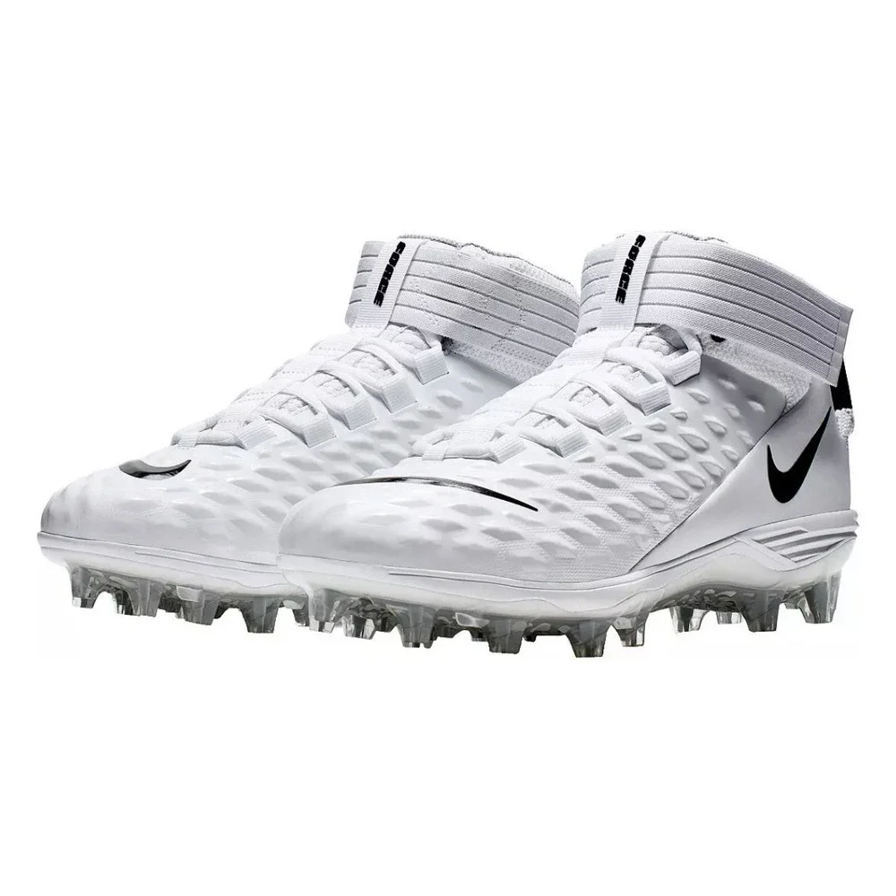 Size 12M- Nike Men's Force Savage Pro 2 Mid Football Cleats, Black/White